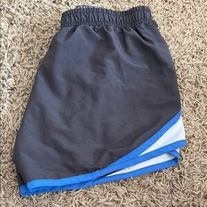 Women’s Black and Blue Mini Athletic Shorts